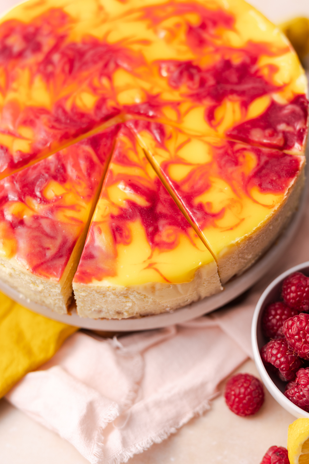raspberry lemon curd cheesecake
