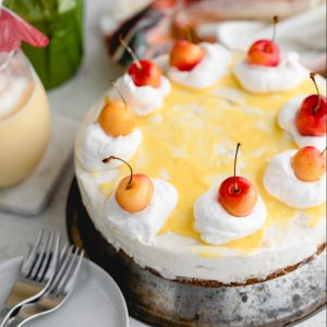 Pina Colada No Bake Cheesecake