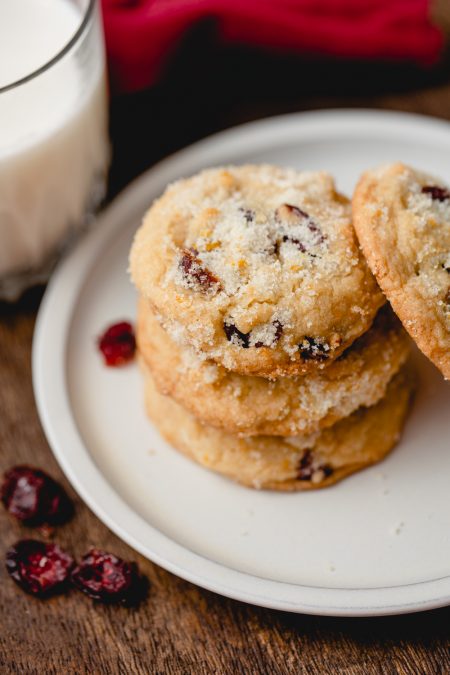 Cranberry orange sugar cookies