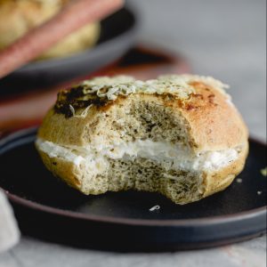 Pesto Parmesan Bagels