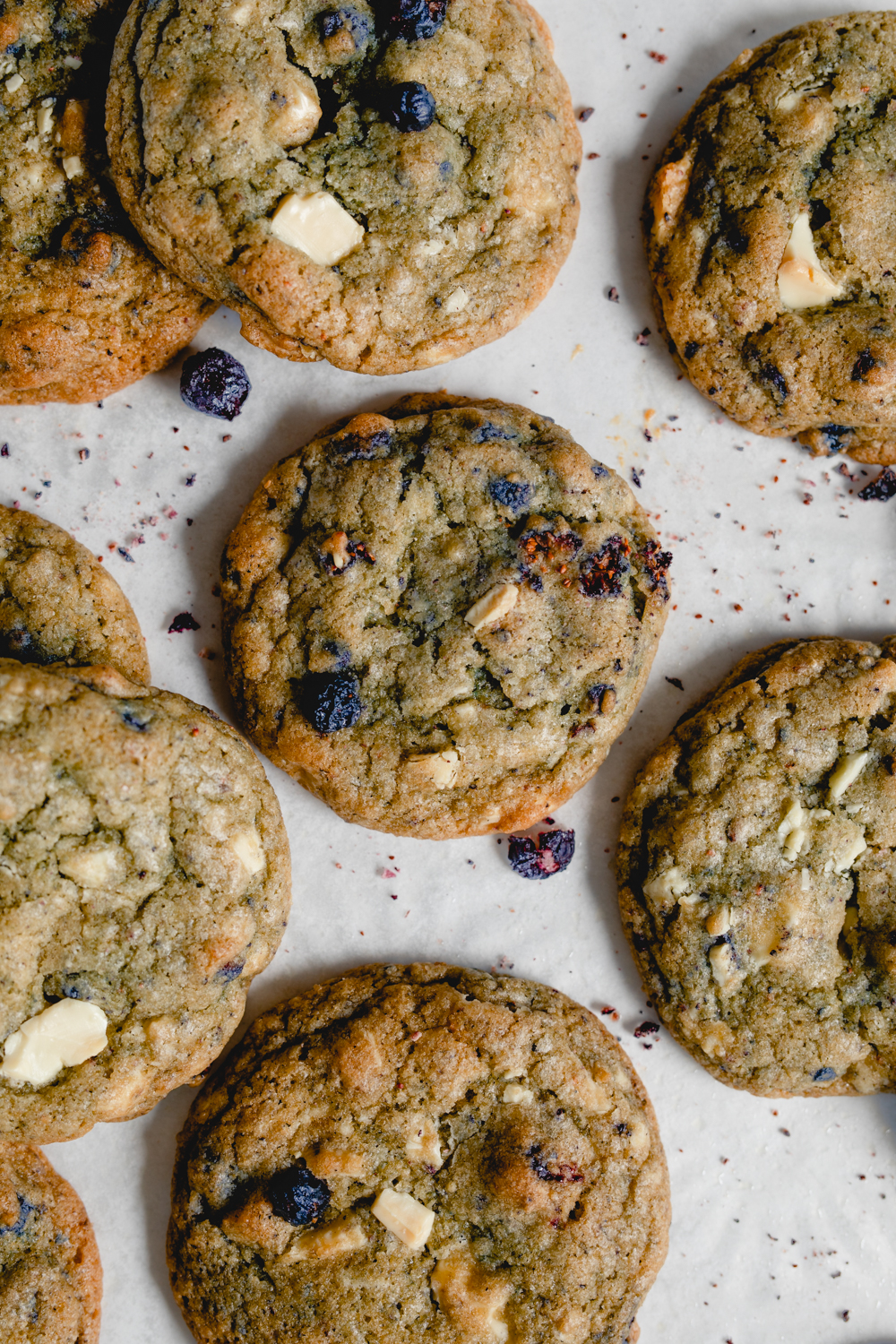 White Chocolate Blueberry Cookies