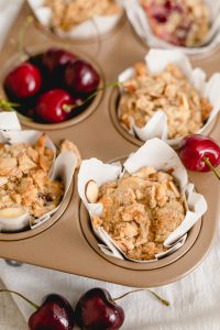 Cherry Almond Muffins › Bread Baking Babe