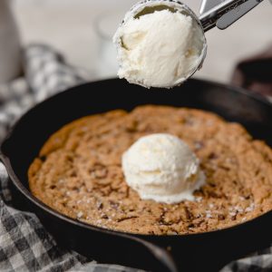 mini chocolate chip skillet cookie