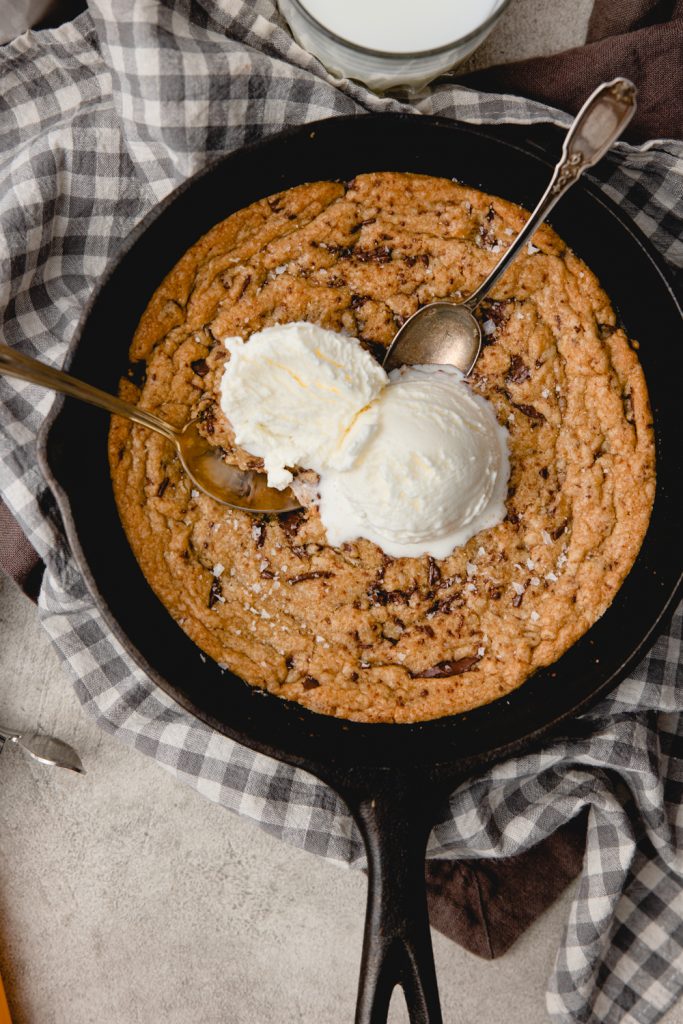 mini chocolate chip skillet cookie