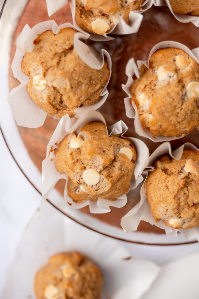 white chocolate cinnamon muffins