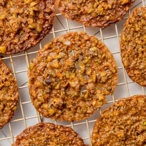 pistachio lace cookies