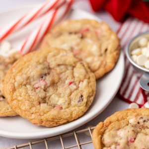 white chocolate peppermint pretzel cookies