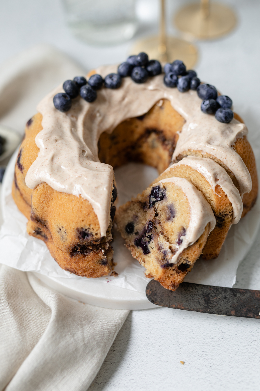 spiced blueberry bundt cake