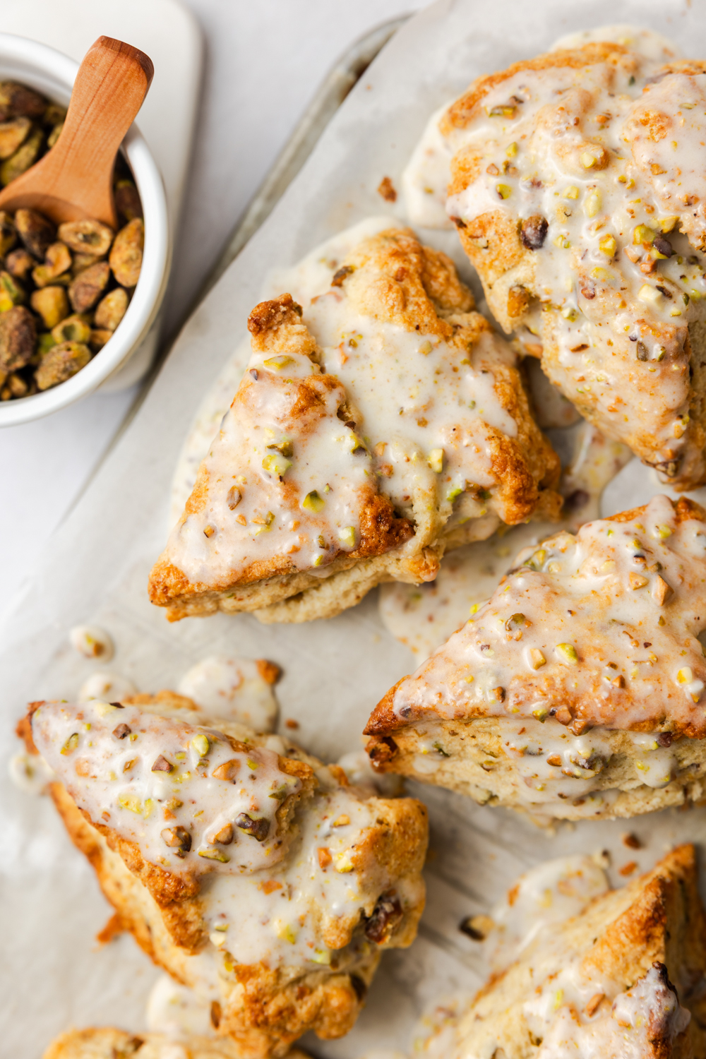brown butter pistachio scones
