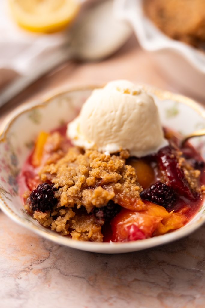 Blackberry peach crumble
