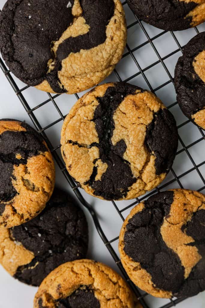 marbled chocolate peanut butter cookies